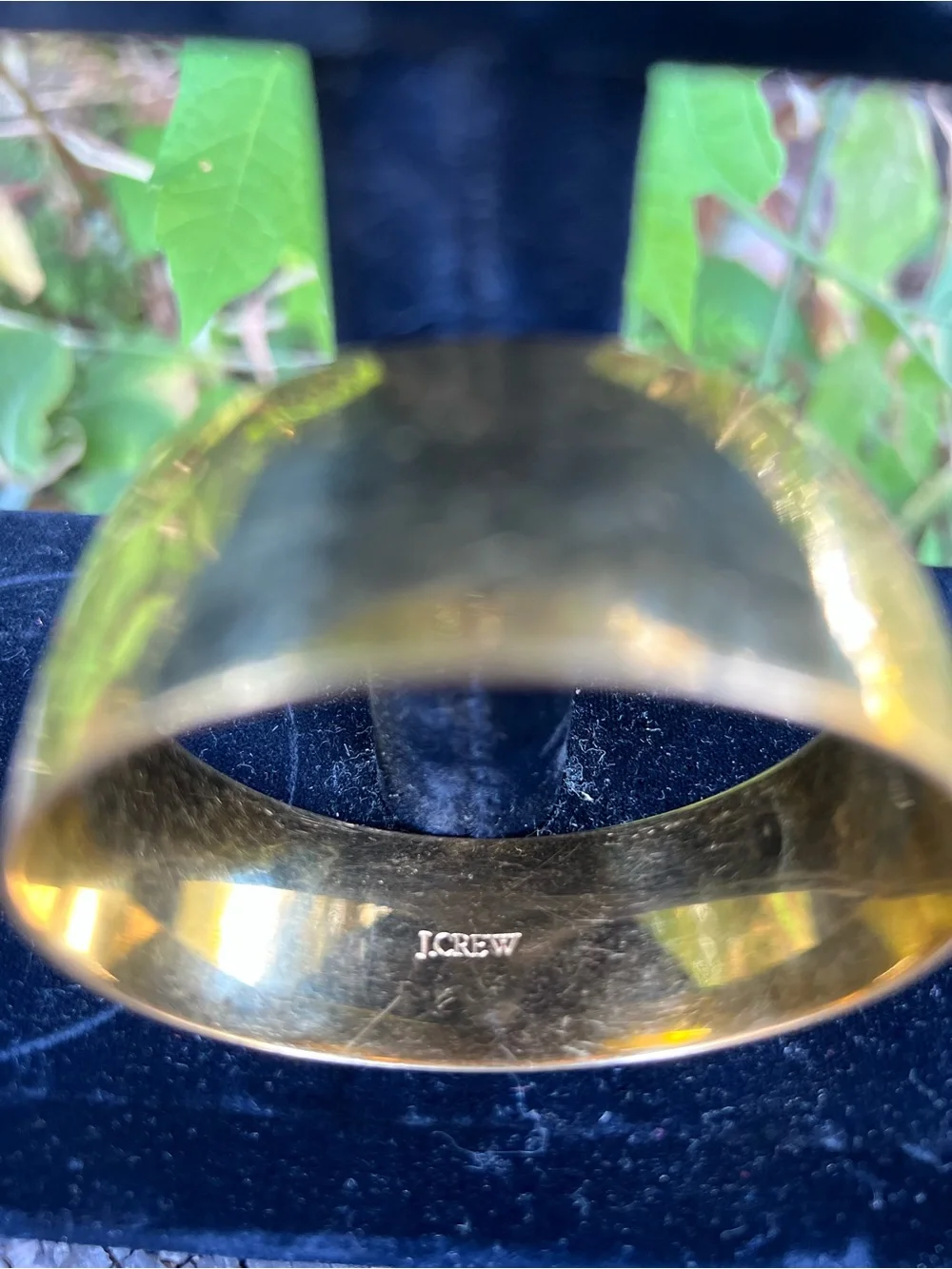 J. Crew Wide Gold Tone Cuff Bracelet in Brassy Gold